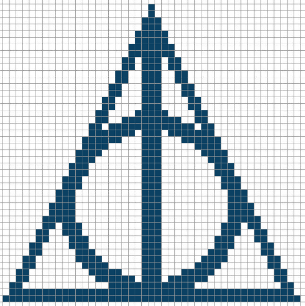 Deathly Hallows symbol cross-stitch pattern