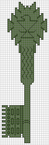 Green key cross-stitch pattern