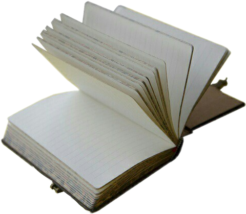 An open diary with its pages fanned out
