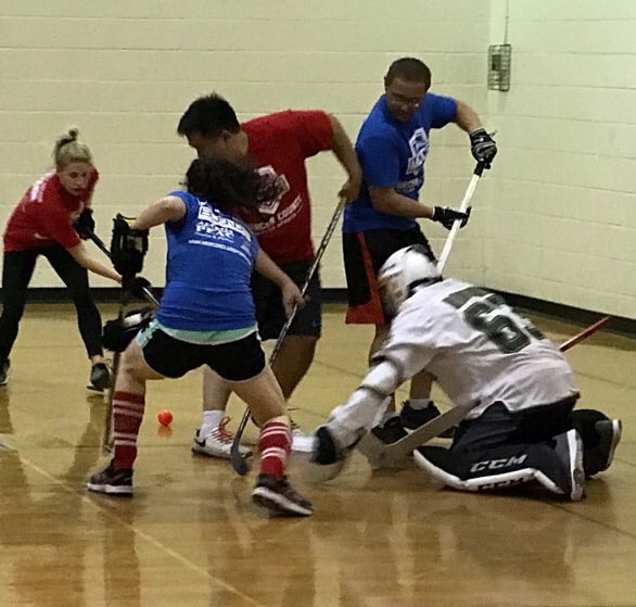 Floor hockey match
