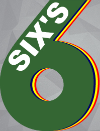 Image shows the number six with the word 