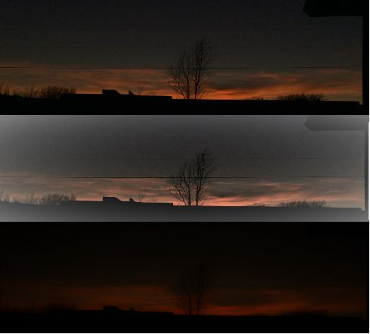 Panoramic photo of orange sunset