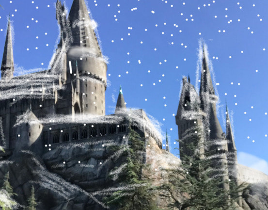 Winterscape of Hogwarts castle
