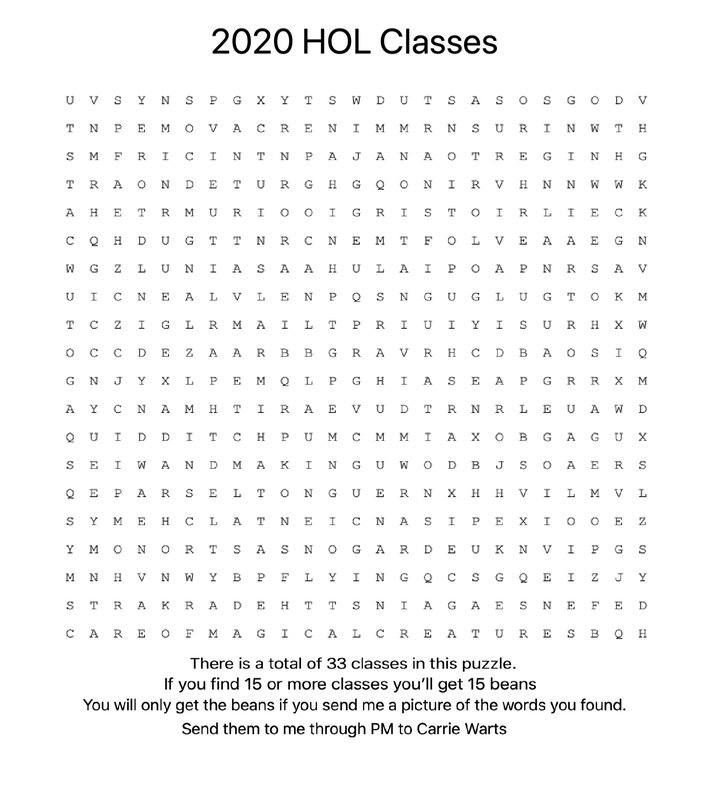 HOL Classes Word Search